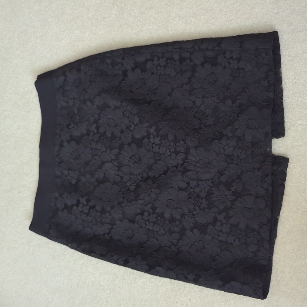 J. Crew Black Lace Pencil Skirt